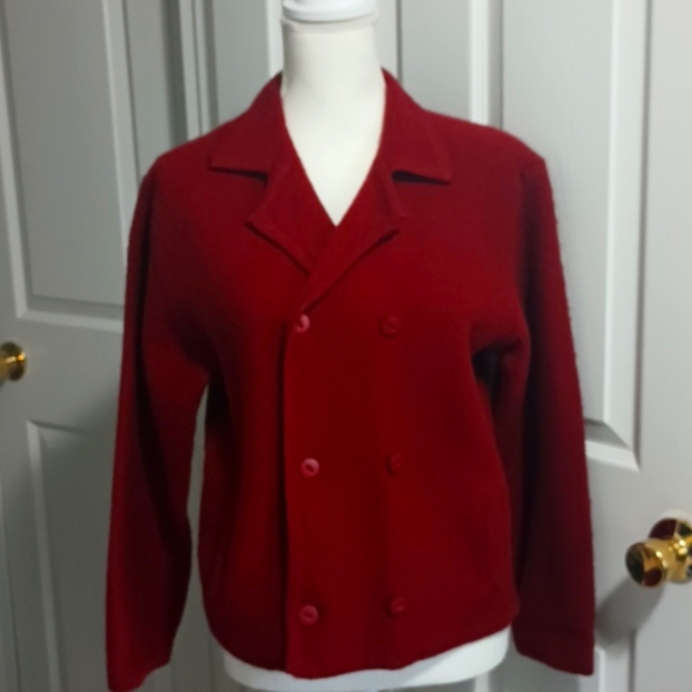 PENDLETON 100% WOOL VINTAGE classic double breasted cardigan. Large